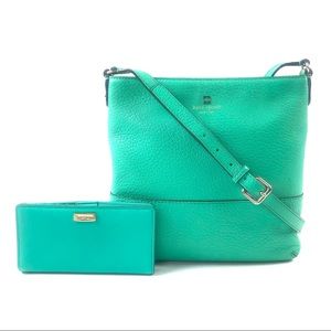 Kate Spade South Point Avenue Point Cora Seafoam Crossbody & Stacy Wallet